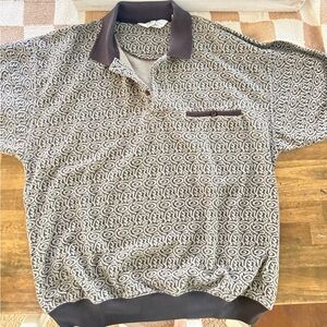Alexxis Exclusive vintage Men's Polo Shirt - Black and Gray Swirl